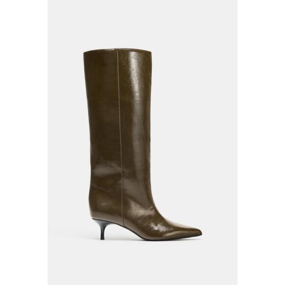 ZARA KITTEN-HEEL BOOTS - Picture 1 of 6